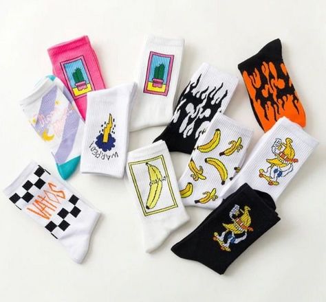 Harajuku Dress, Cartoon Banana, Cheap Socks, Harajuku Street, Stripe Socks, All Codes, Funny Women, Funny Men, Men Socks