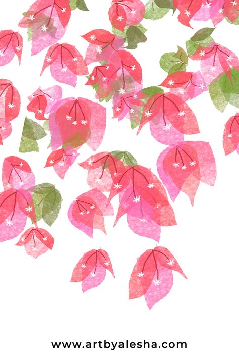 Bouganvillea digital flower illustration. #bouganvillea #pinkflowers #summerflowers Bouganvilla Flower, Bougainvillea Wallpaper, Bougainvillea Art, Bougainvillea Illustration, Bouganvilla Flower Illustration, Bougainvillea Painting On Fabric, Bougainvillea Artwork, Bougainvillea Abstract Art, Bougainvillea Print Pattern