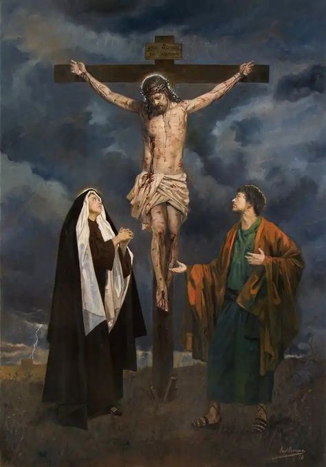 Jesus Crucified Pictures, Jesus Passion, The Crucifixion Of Jesus, Catholic Artwork, Jesus Crucified, Way Of The Cross, Crucifixion Of Jesus, Religious Pictures, Jesus Christ Art