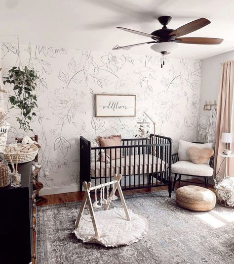 45 Sweetest Baby Girl Nursery Themes (2022) - Milwaukee with Kids Unique Nursery Themes, Girly Nursery, Baby Nursery Inspiration, Girl Nursery Themes, Baby Room Themes, Baby Nursery Themes, Cozy Nursery, Nursery Room Design