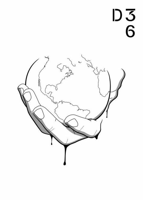 World In Hands Drawing, World In Hands Tattoo, Earth Line Drawing, Earth In Hand, World In Hands, Earth Sketch, Hand Tattoo Images, Earth Drawing, World Drawing