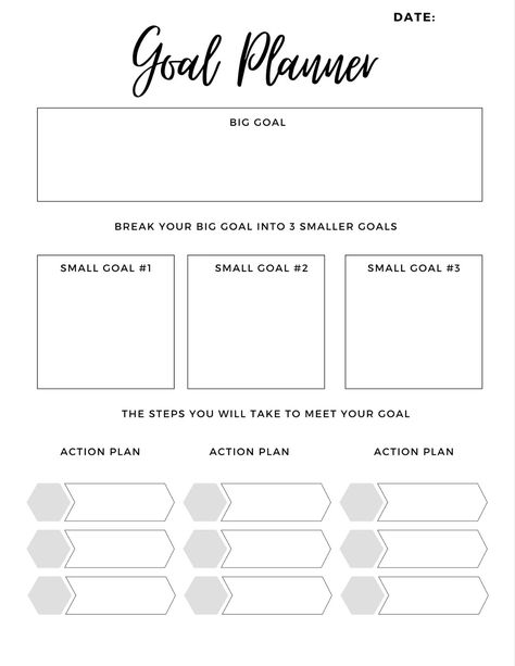 Simple Goal Setting Planner printablemealplanner #plannerkdpinterior. Mom Planner Printables Free, Setting Chart, Goal Setting Chart, Goal Planner Printable Free, Goal Action Plan, Study Planner Printable Free, Goal Planner Free, Goal Settings, Project Planner Printable