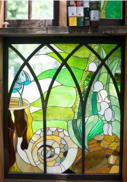 Witch Window, Drawn To Life, Adobe Homes, Garden Pavers, Glass Cabin, Stained Glass Painting, Stained Glass Paint, Bohemian House, Glass Diy