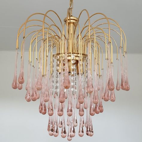 Chandelier Glass, Strawberry Champagne, Murano Glass Chandelier, Cheap Decor, Glass Chandelier, My New Room, Dream Home Design, Murano Glass, Home Lighting