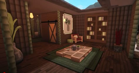 Japanese Bedroom Bloxburg, Bloxburg Japanese House Interior, Japanese Home Bloxburg, Japanese Bloxburg House Layout, Japanese Style Bloxburg House, Japanese Bloxburg, Bloxburg Japanese House, Academia Aesthetic Bedroom, House Design Bloxburg