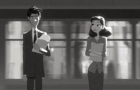 From the short Paperman (2012) Paperman Disney, Pixar Shorts, Karen Blixen, Cinema Design, Animation Disney, Dorothy Parker, Diane Arbus, Disney Shorts, Ingmar Bergman