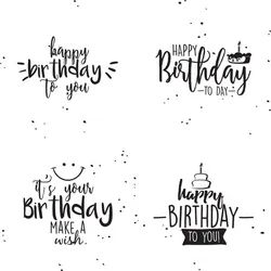 Happy birthday phrases Royalty Free Vector Image Happy Birthday Wishes Calligraphy, How To Write Happy Birthday In Style, Happy Birthday Fancy Lettering, Happy Birthday Words Fonts, Happy Birthday Written In Style, Happy Birthday Stylish Font, Happy Birthday Calligraphy, Happy Birthday Writing, Happy Birthday Lettering