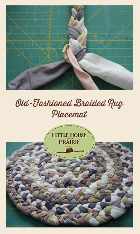 Old-Fashioned Braided Rug Placemat Rag Rug Diy, Homemade Rugs, Rag Rug Tutorial, Braided Rug Diy, Braided Rag Rugs, Fun Indoor Activities, Rug Tutorial, Braided Rug, Diy Rug