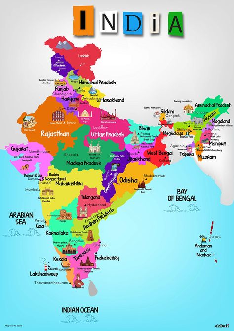 India Crafts For Kids, Map Indian, Indian Map, Indian Geography, India World Map, Map Of India, India For Kids, India Crafts, Kids World Map