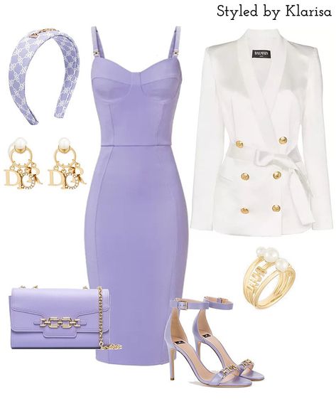 #styledbyklarisa #fashionstylist #personalshopper #lavendercolor #elegantoutfit #elegantstyle #classy #effortless #ootd #springvibes #outfit #outfitinspo Lavender Outfits For Women, Lavender Dress Outfit, Luxury Outfits Classy, Luxurious Outfits, Elegant Outfit Classy, Modest Dresses Casual, Purple Outfits, Classy Work Outfits, Stylish Work Outfits