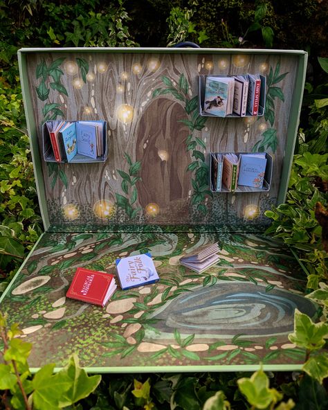 Imagine finding these fairy books in the woods!#fairytales #fairybooks #tinybooks Fairy Library, Fairytale Books, Fairy Books, Famous Fairies, Tiny Fairy, Toy Wagon, Book Reviews For Kids, Fairy Home, Fairy Tale Books