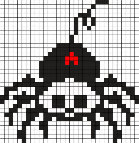 Timmy The Spider Skelanimals Possum Kandi Pattern, Skelanimals Pixel Art, Horror Kandi Patterns, Skelanimals Perler Beads, Gloomy Bear Kandi Pattern, Skelanimals Perler, Monster Kandi Pattern, Diy Crochet Flowers, Autumn Cross Stitch Patterns