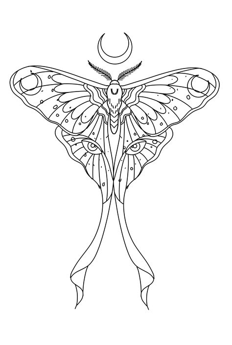 Lunar Moth Tattoo, Luna Moth Tattoo, Moth Drawing, Moth Tattoo Design, Tattoos Geometric, Moth Tattoo, Tattoo Portfolio, Luna Moth, Tattoo Outline