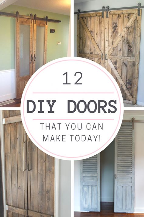 12 DIY Doors That You Can Make Today - KnockOffDecor.com Diy Doors, Pallet Door, Build A Door, Barnyard Door, Making Barn Doors, Barn Door Designs, Diy Barn Door, Woodworking Projects That Sell, Door Makeover