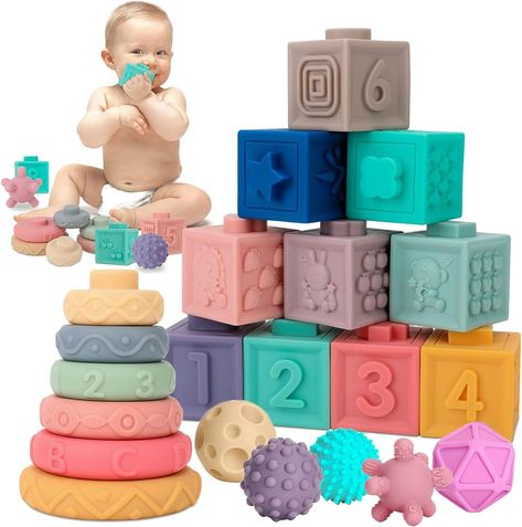 Baby Building Blocks, Baby Ball Toy, Infant Toys, Stocking Stuffers For Baby, Baby Montessori, Soft Blocks, Toys For Babies, Toddler Sensory, Baby Bath Toys