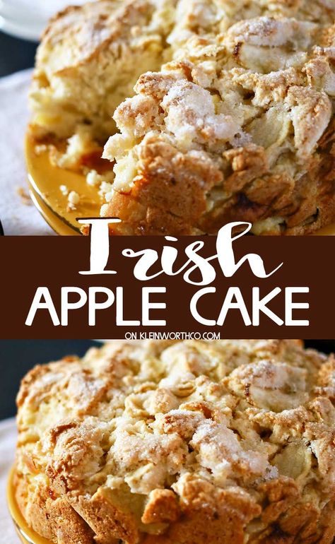 Easy Irish Apple Cake, Green Apple Cake Recipes, Irish Apple Cake Recipe, Green Apple Recipes, Irish Dessert Recipes, Simple Cake Recipe, Irish Desserts Traditional, Irish Cake, Irish Apple Cake