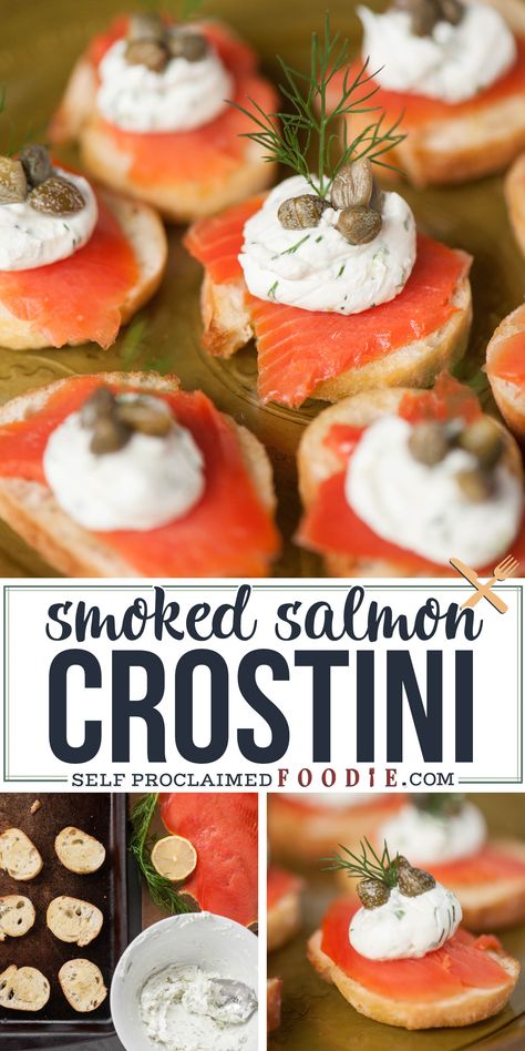 Smoked Salmon Crostini, Salmon Crostini, Salmon Platter, Bruschetta Appetizer, Smoked Salmon Appetizer, Salmon Appetizer, Best Party Appetizers, Smoked Oysters, Easy To Make Appetizers