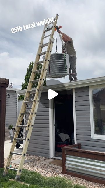 The DIY Hvac Guy on Instagram: "Home made aluminum ladder crane 🏗️ only weighs 25lbs! Milwaukee powered 🤘🏼#laddercrane #milwaukee #hvac #hvaclife #airconditioning #hvactechnician #hvacservice #hvactech #heating #plumbing #hvacr #hvacinstall #hvacrepair #cooling #ac #heatingandcooling #construction #hvactools #airconditioner #hvaclove #hvaccontractor #tiktok #viralvideos #electrical #plumber #contractor #qualityhvac #maintenance #hvacmaintenance #acrepair" Knockdown Texture Walls, Hvac Diy, Outdoor Firewood Rack, Hvac Tools, Backyard Kids Play Area, Easy Diy Hacks, Hvac Maintenance, Aluminium Ladder, Hvac Installation