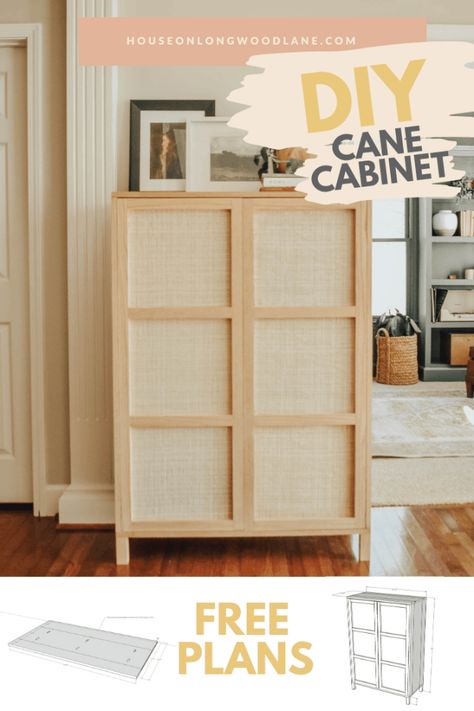 Cube Into Cabinet, Cube Shelf Into Cabinet, Kallax Cane Doors, Rattan Cupboard Doors Diy, Diy Cabinet With Doors, Kallax Cabinet Door Diy, Cane Webbing Cabinet Doors Diy, Diy Storage Cabinets With Doors, Diy Cane Cabinet Door