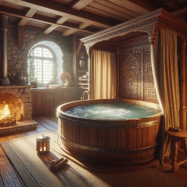 Fantasy House Interior, Tudor Decor, Bathroom Artwork, Castles Interior, Medieval Houses, Fantasy House, Dream House Interior, Million Dollars, Art Generator