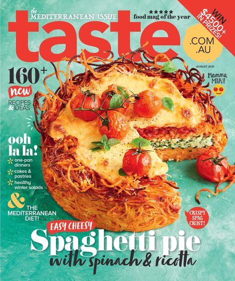 Magazine Delicious Magazine Recipes, Marion Grasby, Cheesy Spaghetti, Cooking Magazine, Spaghetti Pie, Lifestyle Website, Food Experience, Delicious Magazine, Midweek Meals