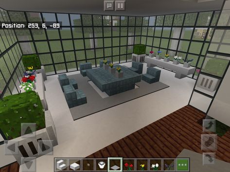 Minecraft Sunroom Ideas, Minecraft Sunroom, Minecraft Patio, Furniture Minecraft, Minecraft Interior, Minecraft Interior Design, Minecraft House Plans, Easy Minecraft Houses, Minecraft Blueprints