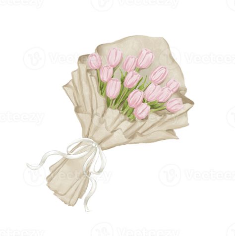 Pink tulips bouquet with white bow Tulip Bouquet Illustration, Pink Tulip Bouquet, Flower Bouquet Clipart, Pink Tulips Bouquet, Tulip Clipart, Flower Bouquet Png, Tulips Bouquet, Tulip Drawing, Macbook Stickers