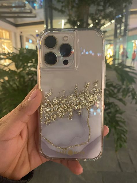 #iphone13pro #gold #iphone Airpods Iphone, Gold Phone Case, Beautiful Iphone Case, Creative Iphone Case, Gold Phone, Bling Phone Cases, Girly Phone Cases, Iphone Obsession, Iphone Cases Cute