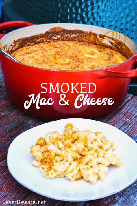 Smoked mac and cheese is an over the top macaroni and cheese recipe using a cheesy garlic white sauce combined with four kinds of cheese and then smoked on the Big Green Egg for an hour. Garlic White Sauce, Smoked Mac N Cheese Recipe, Mac And Cheese Recipe Easy, Smoked Mac And Cheese, Best Margarita Recipe, Big Green Egg Recipes, The Big Green Egg, Green Egg Recipes, Easy Cheese Recipes