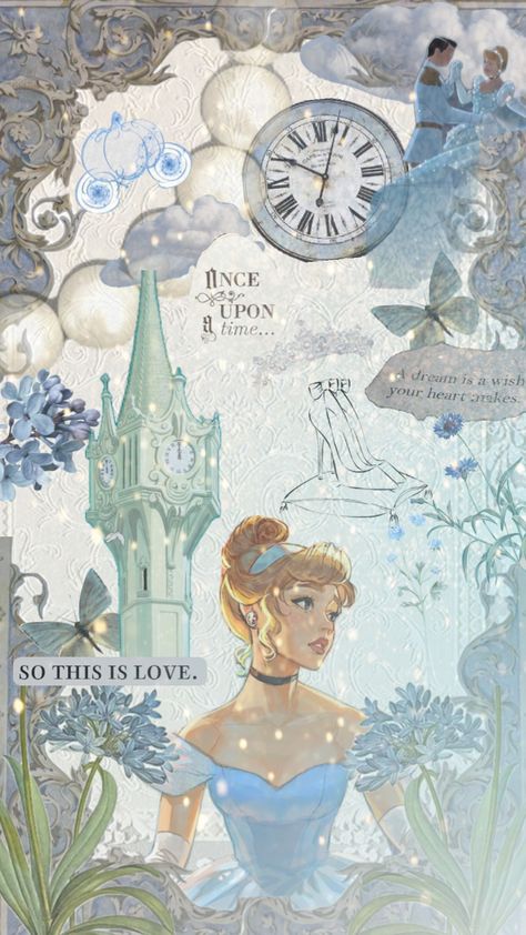 #cinderella #Disney Cinderella Wallpaper, Cinderella Aesthetic, ليلو وستيتش, Disney Character Art, Disney Princess Artwork, Disney Background, Cinderella Disney, Disney Collage, Disney Phone Wallpaper