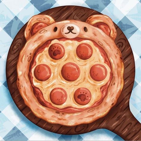 A Pizza My Heart, Pizza Drawing, Pizza My Heart, Cute Pizza, Bear Recipes, Food Clipart, Cute Food Drawings, Cute Food Art, Cafe Art