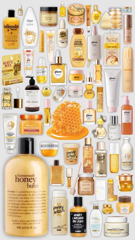 Honey Smell Aesthetic, Honey Body Care, Luxury Body Care Products, How To Smell Like Milk And Honey, Honey Scented Products, How To Smell Like Honey, Smell Like Honey, Honey Perfume, Honey Aesthetic