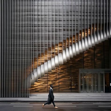 Steel and Glass Building Concept Highrise Office Building Facade Design, Architectural Sculpture Design, Glass Facade Architecture Design, Glass Office Building, Glass Architecture, Luxury Building, Black Architecture, Architecture Abstract, Brutalism Architecture