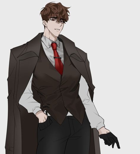 Handsome Anime Guys Suits, Doctor Anime Boy, Business Man Anime, Anime Guy In Suit, Anime Men In Suits, Anime Suit, Anime Fanart Drawing, Suit Drawing, Male Doctor