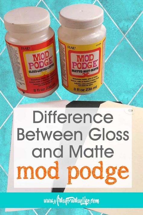 The Difference Between Matte and Gloss Mod Podge In Collage Art How To Use Modge Podge, Mod Podge Crafts Pictures, Modge Podge Collage, Modge Podge Recipe, Modge Podge Crafts, Modge Podge Glitter, Modge Podge Fabric, Modge Podge Projects, Mod Podge Pictures