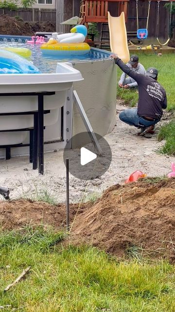 5 Star Masonry on Instagram: "Custom Semi Above Ground Pool Wrapped in Cambridge Wall Block by  5 ⭐️ Star Masonry 1330-7 Lincoln ave  Holbrook, Ny 11741 (631) 320-1375 www.5starmasonry.com . . #fyp #backyard #summer #betterhomesandgardens #homesweethome #pool @cambridgepavers @brothers3pools" Above Ground Pool Deck Attached To House, Backyard Above Ground Pool Ideas Diy, Small Backyard Pool Ideas Above Ground, Above Ground Swimming Pool Ideas, Decking Around Above Ground Pool, On Ground Pool Ideas, Above Ground Pool Landscaping Backyard, Landscape Around Above Ground Pool, Semi Above Ground Pool Ideas