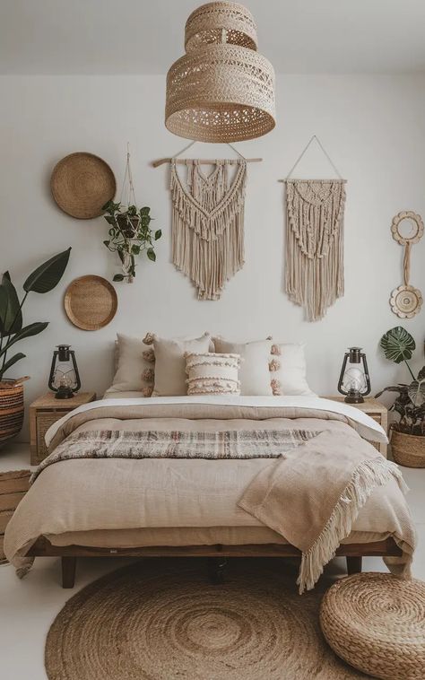 10 Boho Bedroom Ideas for a Dreamy and Relaxed Retreat 10 Grey Minimalist Bedroom, Bohemian Bedroom Decor Hippie, Bohemian Bedroom Decor Ideas, Modern Moroccan Style, Minimalist Bedroom Ideas, Minimalist Ideas, Earthy Chic, Best Home Interior Design, Natural Wood Furniture