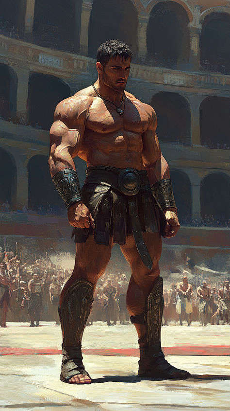 Spartan Warrior Wallpapers Hd, Warrior Drawing Reference, Gladiator Character Design, Muscular Warrior, Gladiator Art, Spartan Soldier, Gladiator 2, Roman Characters, Warrior Drawing