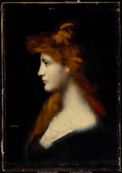 Jean Jacques Henner, Pierre Auguste Cot, Woman With Red Hair, Lawrence Alma Tadema, Art Gallery Of Ontario, Portrait Of A Woman, Female Portraits, Chiaroscuro, Woman Painting