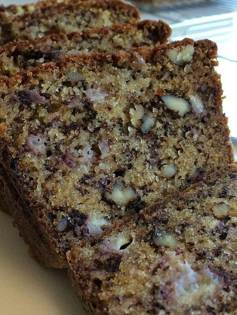 Extreme Banana Nut Bread 'EBNB' Recipe - Allrecipes.com | Allrecipes Rich Banana Bread, Banana Walnut Cake, Banana Nut Bread Recipe, Nut Bread Recipe, Banana Bread Recipe Moist, Banana Walnut, Walnut Cake, Best Banana Bread, Banana Nut Bread