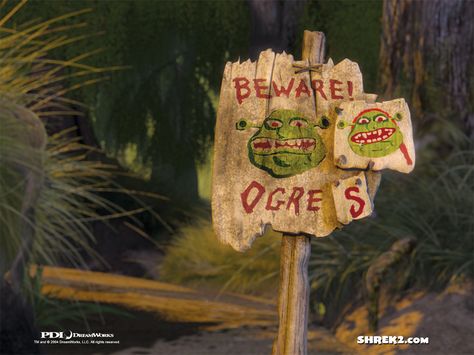 I love the fact that He added Fiona on the Beware of Ogre sign Shrek Wedding, Shrek Party, Punk Disney Princesses, Mulan Disney, Bday Party Theme, Free Desktop Wallpaper, Happy Party, Trunk Or Treat, Cartoon Background