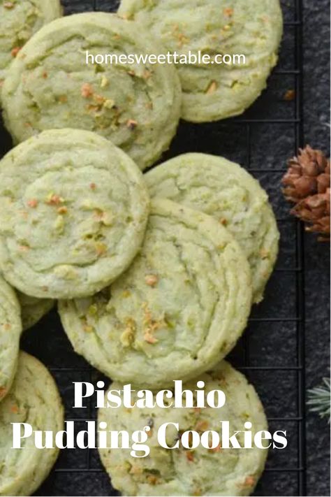 Quick And Easy Cookies, Pistachio Pudding Cookies, Pistachio Bread, Crushed Pistachios, Pistachio Recipes, Pistachio Cookies, Pistachio Pudding, Pudding Cookies, Cherry Recipes