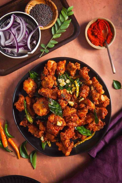 Chicken 65 Recipe - How to Make Chicken 65 - Sinfully Spicy Chicken 65 Recipe, Chicken Appetizer, Hyderabadi Cuisine, Chicken 65, South Indian Style, Spicy Appetizers, Indian Appetizers, Chicken Appetizers, Meatless Main Dishes