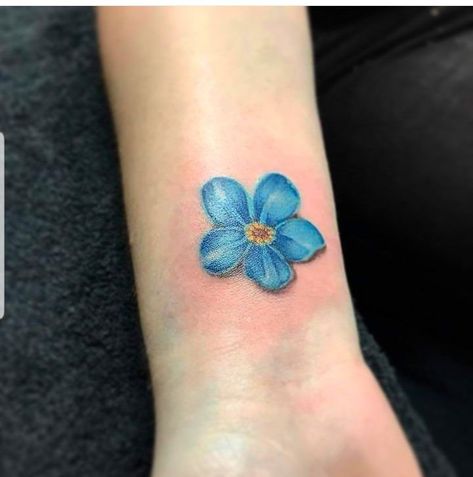 Teal Flower Tattoo, Alzheimers Tattoo, Forget Me Not Flower Tattoo, Best Feminine Tattoos, Frangipani Tattoo, Claddagh Tattoo, Forget Me Not Tattoo, Cool Wrist Tattoos, Number Tattoos