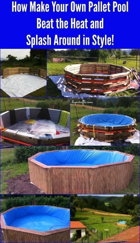 The hot days of summer are just ahead!  You need a pool in your backyard and you can make it yourself!  Pallets are a great material for making a DIY pool your whole family will enjoy this summer! Get some great tips on How to Make Your Own Pallet Pool – Beat the Heat and Splash Around in Style! #summerfun #DIYpool #DIYpalletprojects #pallets #DIY #summer #backyardDIY #pools #diyncrafts Piscina Pallet, Ideas De Piscina, Homemade Pools, Pallet Pool, Diy Hot Tub, Pool Hacks, Pallets Diy, Diy Swimming Pool, Diy Pool