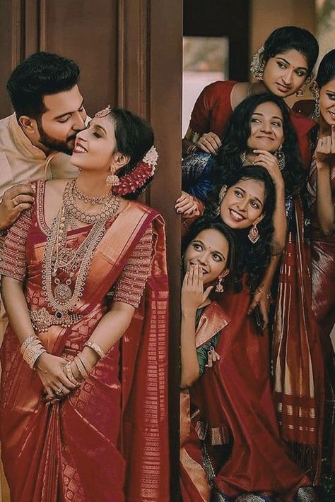 Marriage Poses Indian, Pre Wedding Indian Photoshoot, Saree For Pre Wedding Shoot, Marriage Photoshoot Indian, Wedding Group Photo Ideas, Indian Wedding Photo Ideas, Funny Wedding Poses, Marriage Photoshoot, Marriage Poses