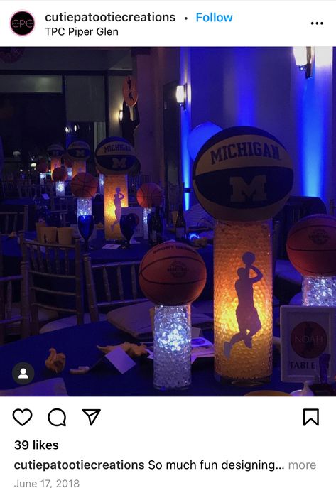 Sports Themed Centerpieces, Basketball Event, Basketball Banquet, Rugby Party, Basketball Bar Mitzvah, Basketball Senior Night, Sneaker Ball, Sports Theme Birthday, Basketball Theme