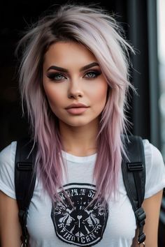 2024 Emo Hair, Emo Shag, Edgy Hair Color, Rocker Hair, Spa Hair, Awesome Hair, Shag Hairstyles, Edgy Hair, Hair Color And Cut