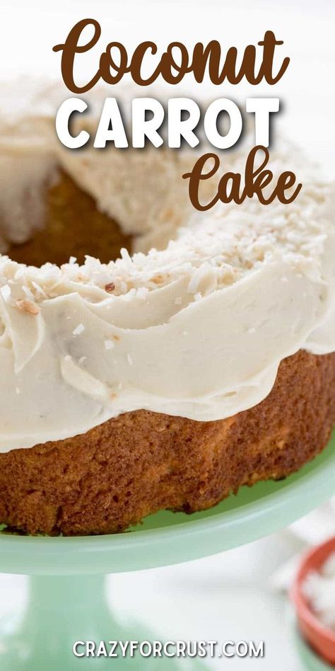 Coconut Carrot Cake – Why settle for one kind of cake when you can have two in one? This Coconut Carrot Cake recipe is SO easy and we all loved it! Coconut Carrot Cake, Carrot Bundt Cake, Best Carrot Cake Recipe, Cake Receipe, The Best Carrot Cake, Carrot Cake Recipe Easy, Boxed Cake Mixes Recipes, Crazy For Crust, Easy Carrot Cake