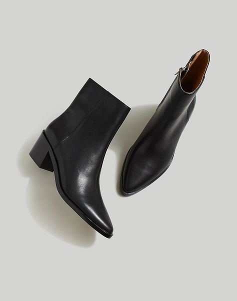 Women's Leather Boots & Booties: Shoes | Madewell Madewell Boots, Classy Yet Trendy, Boots Outfit Ankle, Kitten Heel Boots, Leather Industry, Suede Ankle Boots, Leather Leggings, Boots Outfit, Black Booties